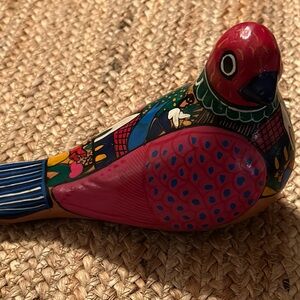 Hecho En Mexico Hand Painted Ceramic Bird.